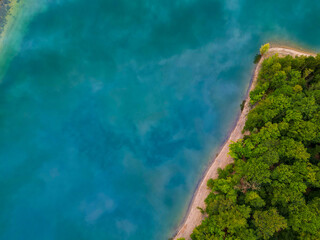 Die Wiehltalsperre in reichshof aus der Luft
