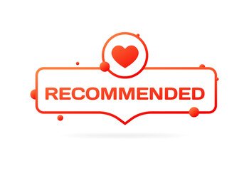 Recommended sign. Flat, red, recommended icon. Vector icon