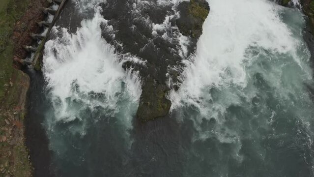 Steadicam aerial video of the Burra River with the Brouarfoss waterfall, Iceland