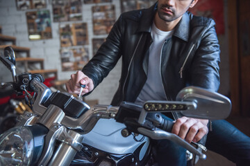 Handsome young biker