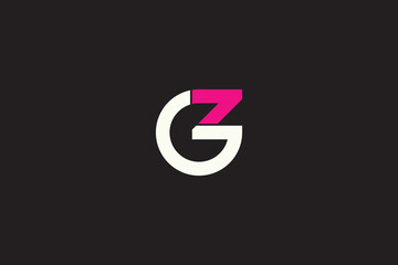vector minimalist letter z g logo design