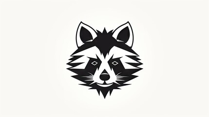 a black and white picture of a fox's head.  generative ai