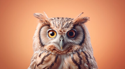 Fancy Owl,  advertising photography,   Pastel color palette background