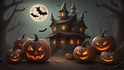halloween wallpaper background with copy space