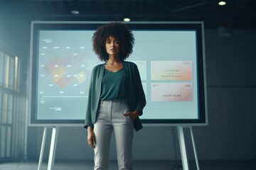 Black Woman Marketing Manager Occupation Job Expertise Work Environment Background Generative AI