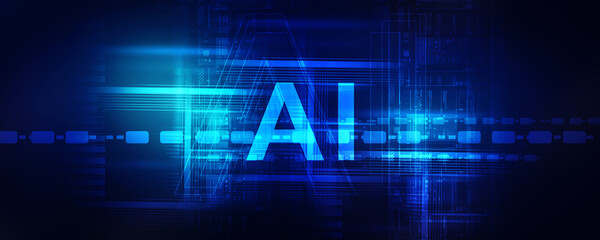 2d illustration Artificial Intelligence (AI) concept
