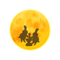 한국 명절-보름달 디자인-떡방아 달토끼03 © mellohoyang