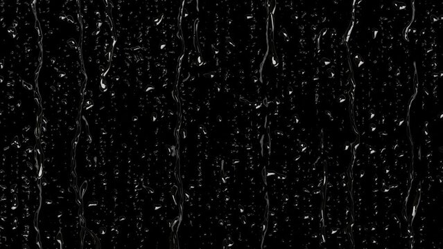 Animated Raindrops on Window with Black Background, Seamless Loop, High quality 4K Animation, Loopable Rain Overlay