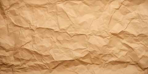 Obraz premium Brown recycled kraft paper crumpled vintage texture background for letter. Abstract parchment old retro page grunge blank