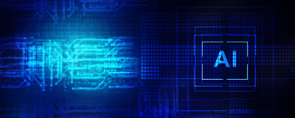 2d illustration Artificial Intelligence (AI) concept
