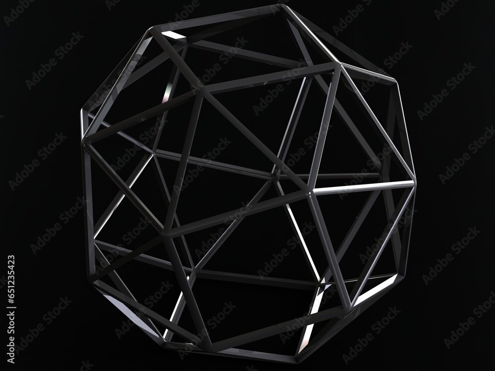 Poster wireframe snub cube 3d print model