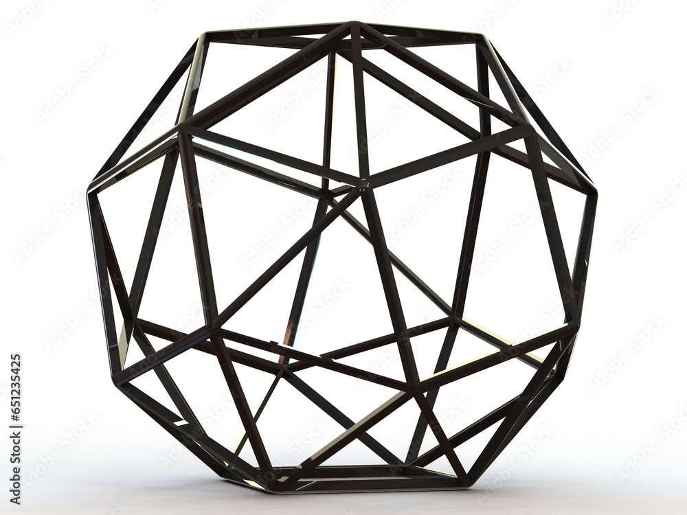 Poster wireframe snub cube 3d print model