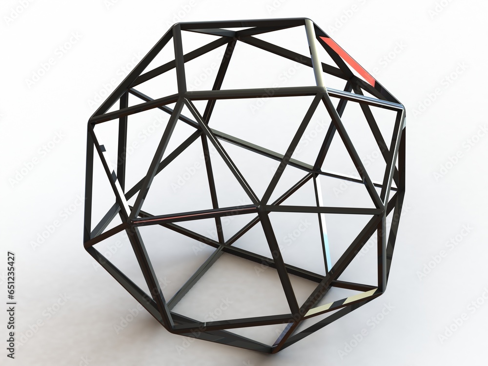 Poster wireframe snub cube 3d print model