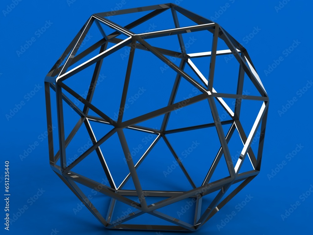 Aufkleber wireframe snub cube 3d print model