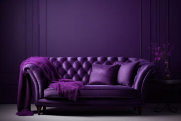 Living room in Midnight Plum color