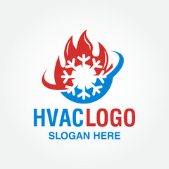 HVAC logo design vector template, heating ventilation and air conditioning logo