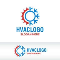 Fototapeta premium HVAC logo design vector template, heating ventilation and air conditioning logo