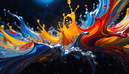 Explosion de peinture multicolore