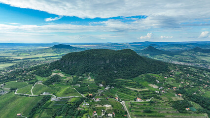 view of the valley of the mountains in badacsony, balaton