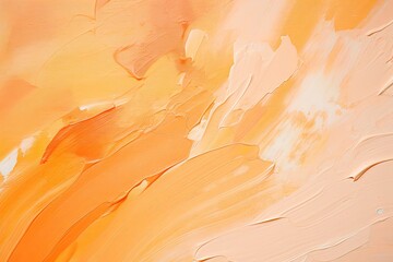 Oil painting on canvas. Apricot crush color. Fragment of artwork. Spots of oil paint. Brushstrokes...