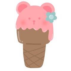 Ice cream cone strawberry 