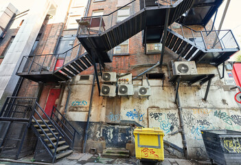 stairway in the backstreets of Manchester, UK