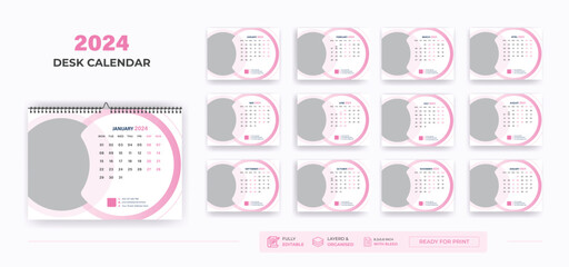 Desk Calendar 2024 or Corporate Business Plan Desk Calendar 2024