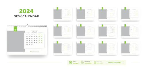 Desk Calendar 2024 or Corporate Business Plan Desk Calendar 2024