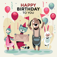 Cute Whimsical Forest Animal Birthday Party