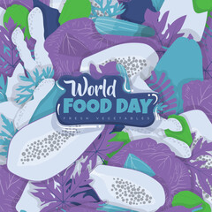 Vegetables background illustration in flat design for world food day template