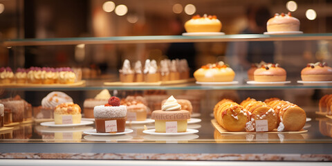Delicious Pastry Galore Bakery Window Delights AI Generative