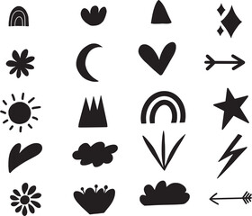 Set of hand drawn cute element