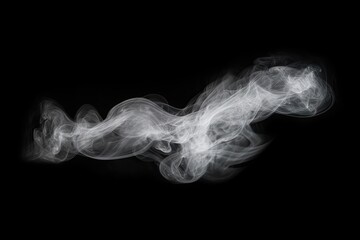 Ethereal elegance. Abstract white smoke on black background isolated and steam in monochrome. Mystical mist. Captivating play of light. Flowing forms. Dynamic abstraction vapor