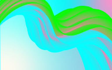 vivid colored fluid Abstract Wave Shape  background , blue and green