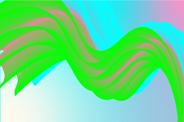 vivid colored fluid Abstract Wave Shape  background , blue and green