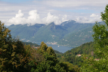 Fototapeta na wymiar Maggiore Lake view from Dumenza Lombardy, Italy