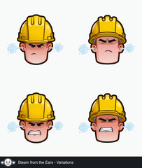 Construction Worker - Expressions - Negative - Steam from the Ears - Variations