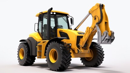 Backhoe Loaders realistic 8k isolate white background.Generative AI