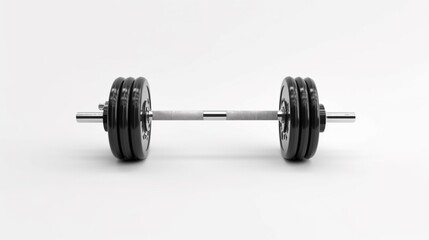 Barbell realistic 8k isolate white background.Generative AI