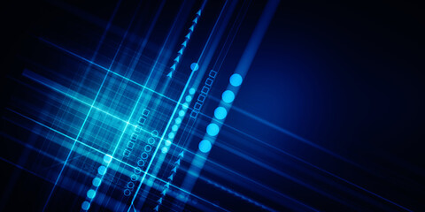2d illustration Abstract futuristic electronic circuit technology background