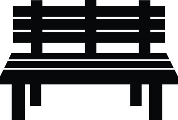 Fototapeta premium Park Bench icon. Comfortable public wooden seat symbol. Bench sign. flat style.
