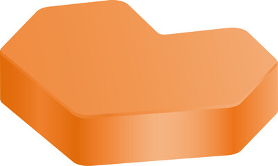 Heart shape podium orange color.