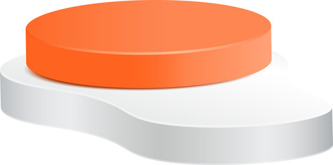 Free form shape and round podium orange and white color