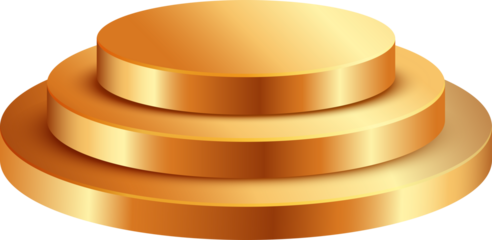 Round gold podium.