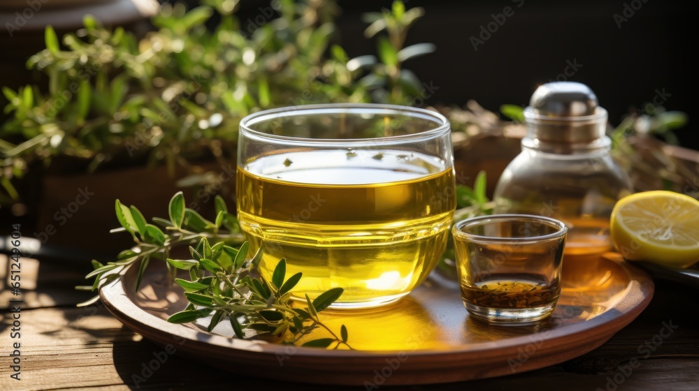 Wall mural  fresh sage leaves in a glass cup