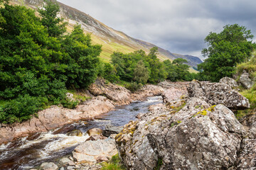 Fototapeta na wymiar Glen Tilt and the Tarf Falls in Perthshire, scotland