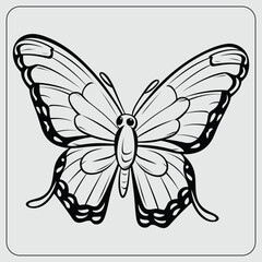 Cute and funny coloring page of a butterfly farm animal. Provides hours of coloring fun for children. To color this page is very easy. Suitable for little kids and toddlers.