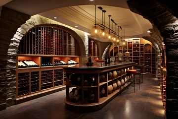 Fotobehang modern wine cellar interior © sam