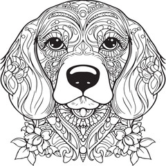 mandala dog Coloring page for adults 