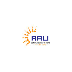 RAU letter technology logo design on white background. RAU logo. RAU creative initials letter IT logo concept. RAU letter design,RAU. 